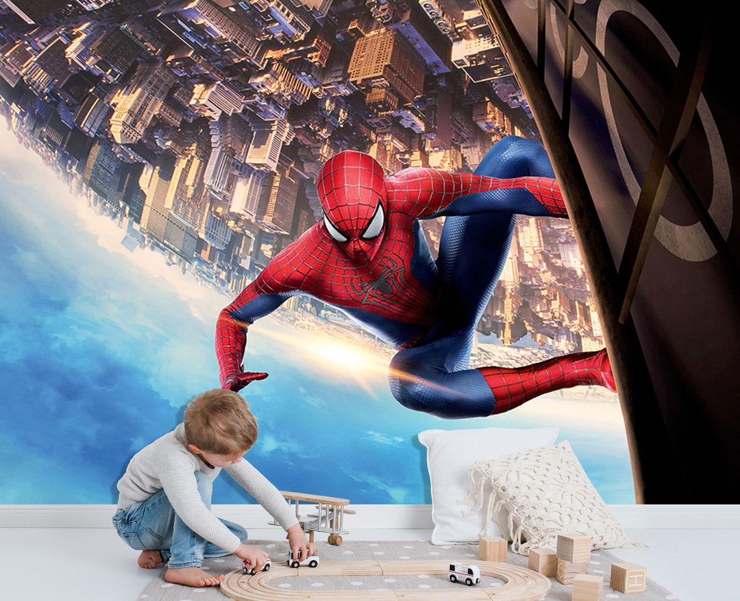 Spiderman Wall Mural Spiderman Wallpaper Nursery Decor Children