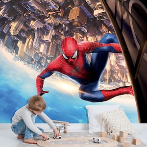 Murale di Spiderman / Carta da parati di Spider-man / Arredamento per bambini / Carta da parati per bambini Ref 018