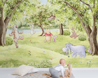 バンビの壁画 | 森の中の暮らしの壁紙 | 保育園の装飾 | 子供用壁紙