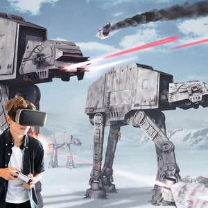 Carta da parati Star Wars / Carta da parati AT-AT / Decorazione per la cameretta dei bambini / Carta da parati per bambini Rif 051