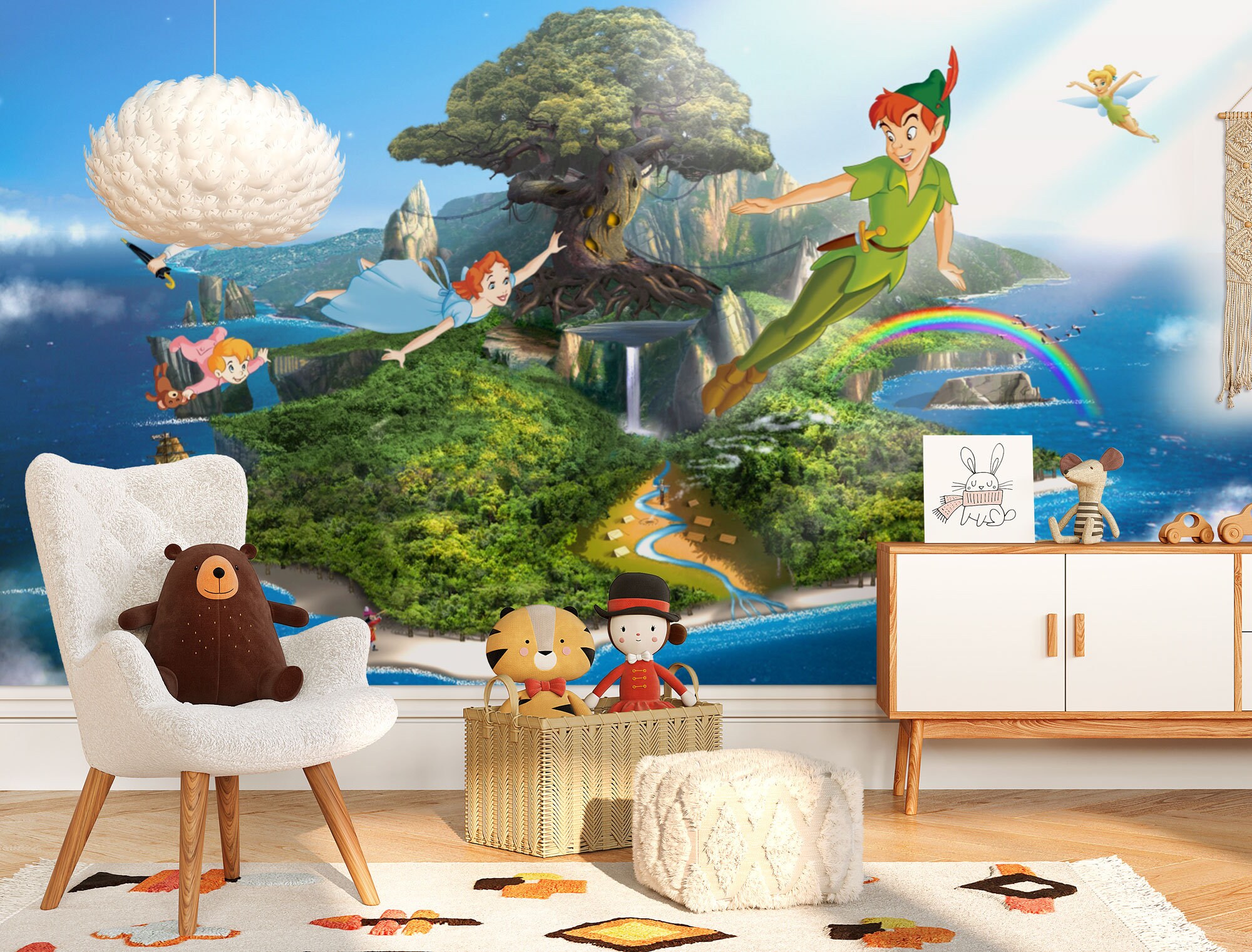 Wall Decals & Murals Home & Living Peter Pan Wallpaper Nursery Decor Peter Pan Wall Mural