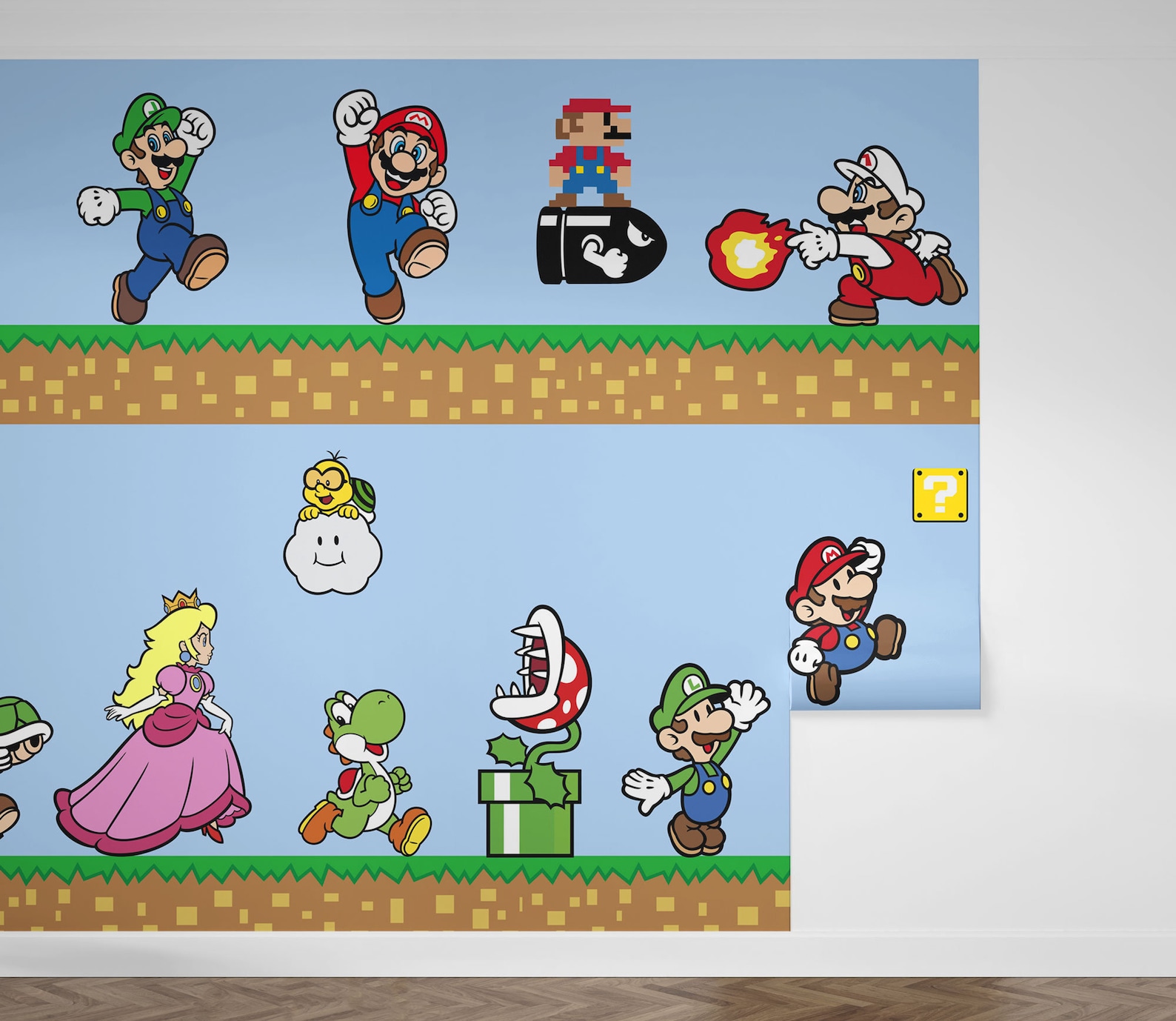 Super Mario Wall Mural Mario Wall Mural Super Mario Wallpaper Nursery