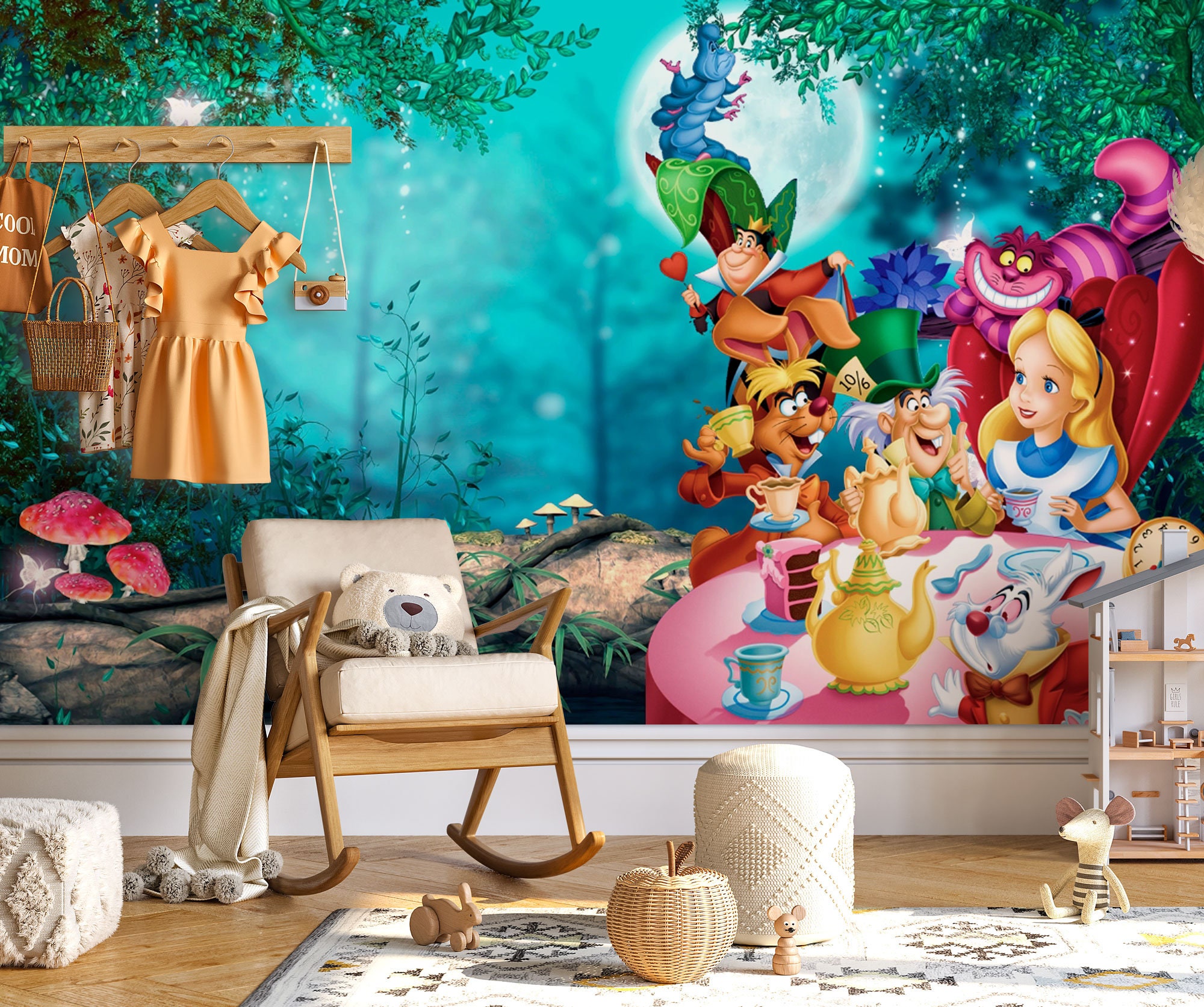 Disney Alice in Wonderland, Wall Art Decor, Print Size 8.5 x 11, unframed,  Room, Nursery, Studio, Office, kids gifts