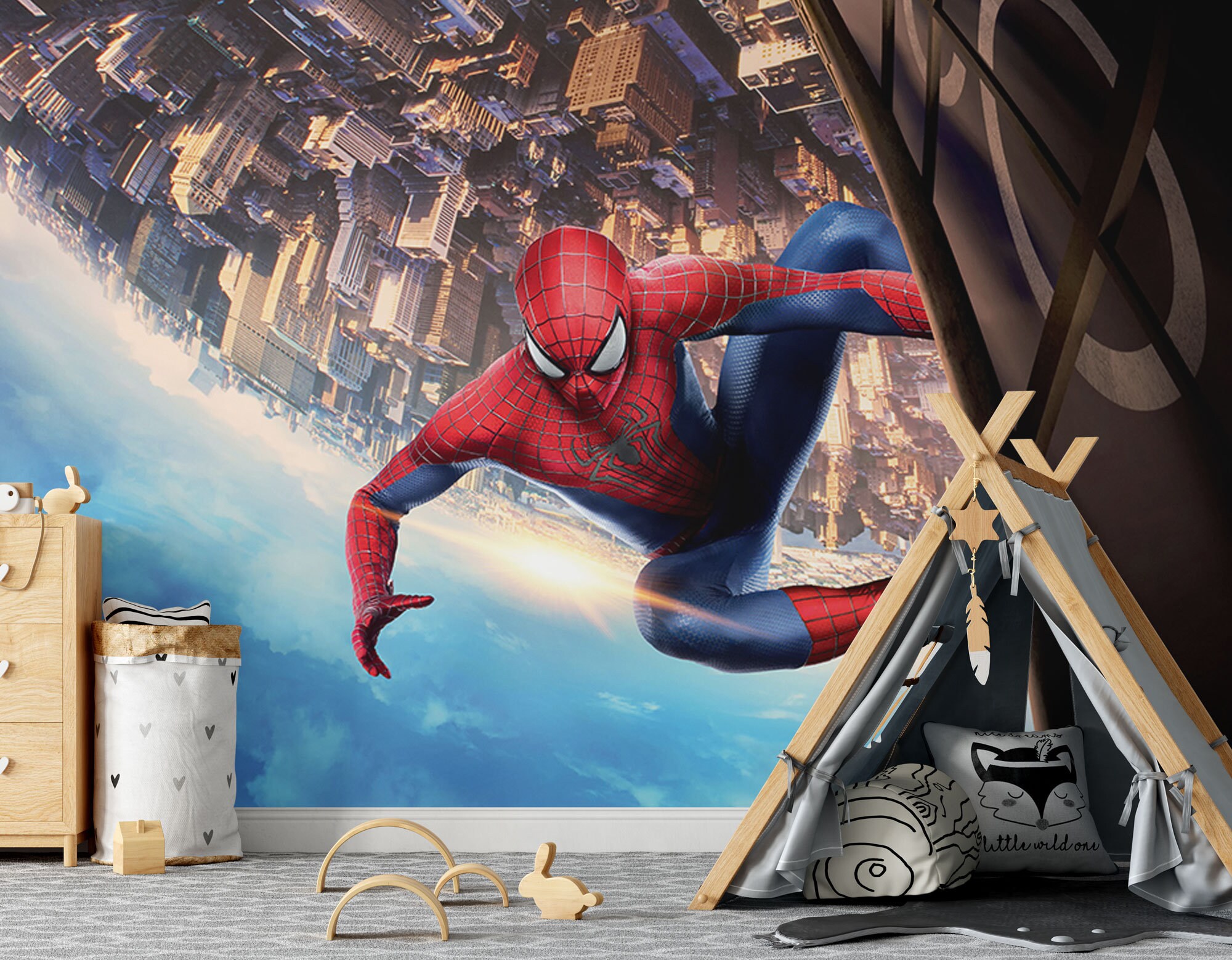 Spiderman Wall Mural Spider man Wallpaper Nursery Decor Children