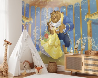 Beauty and the Beast Wall Mural | Princess Belle Wallpaper | Princess Wallpaper | Nursery Decor | Children Wallpaper Ref 104