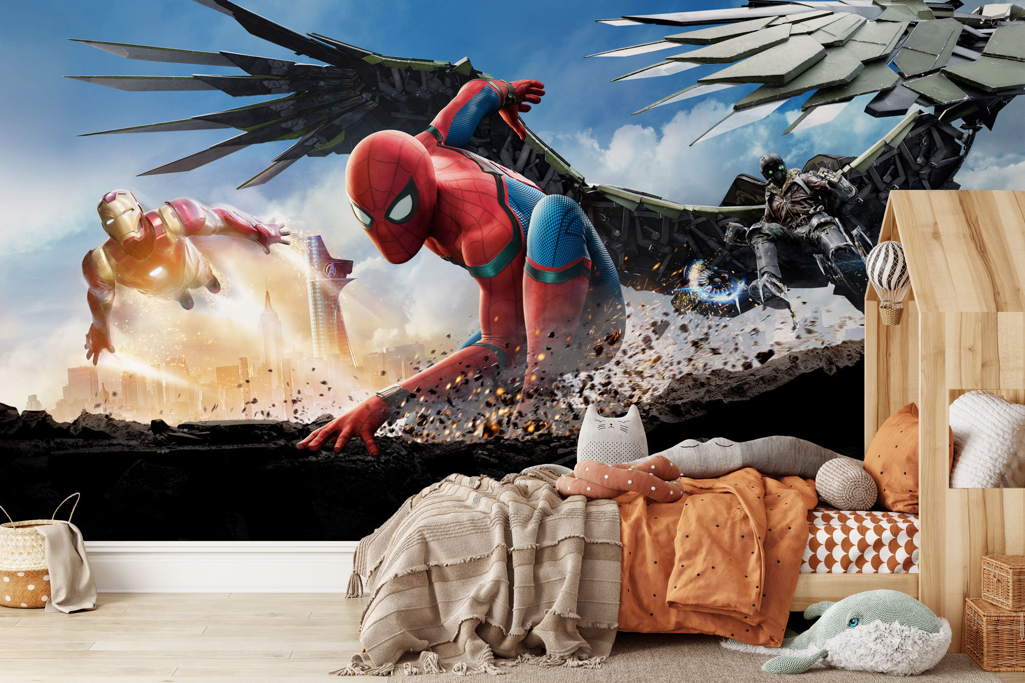 Spiderman Wall Mural Spiderman Wallpaper Nursery Decor Etsy