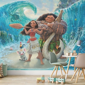 Moana Wall Mural / Moana Wallpaper / Moana Wall Decor / Nursery Decor / Children Wallpaper Rif 001