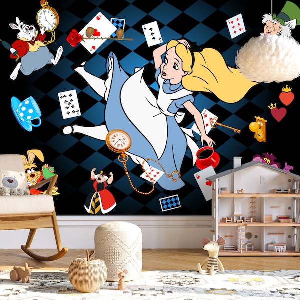 Alice in Wonderland Mural - Etsy