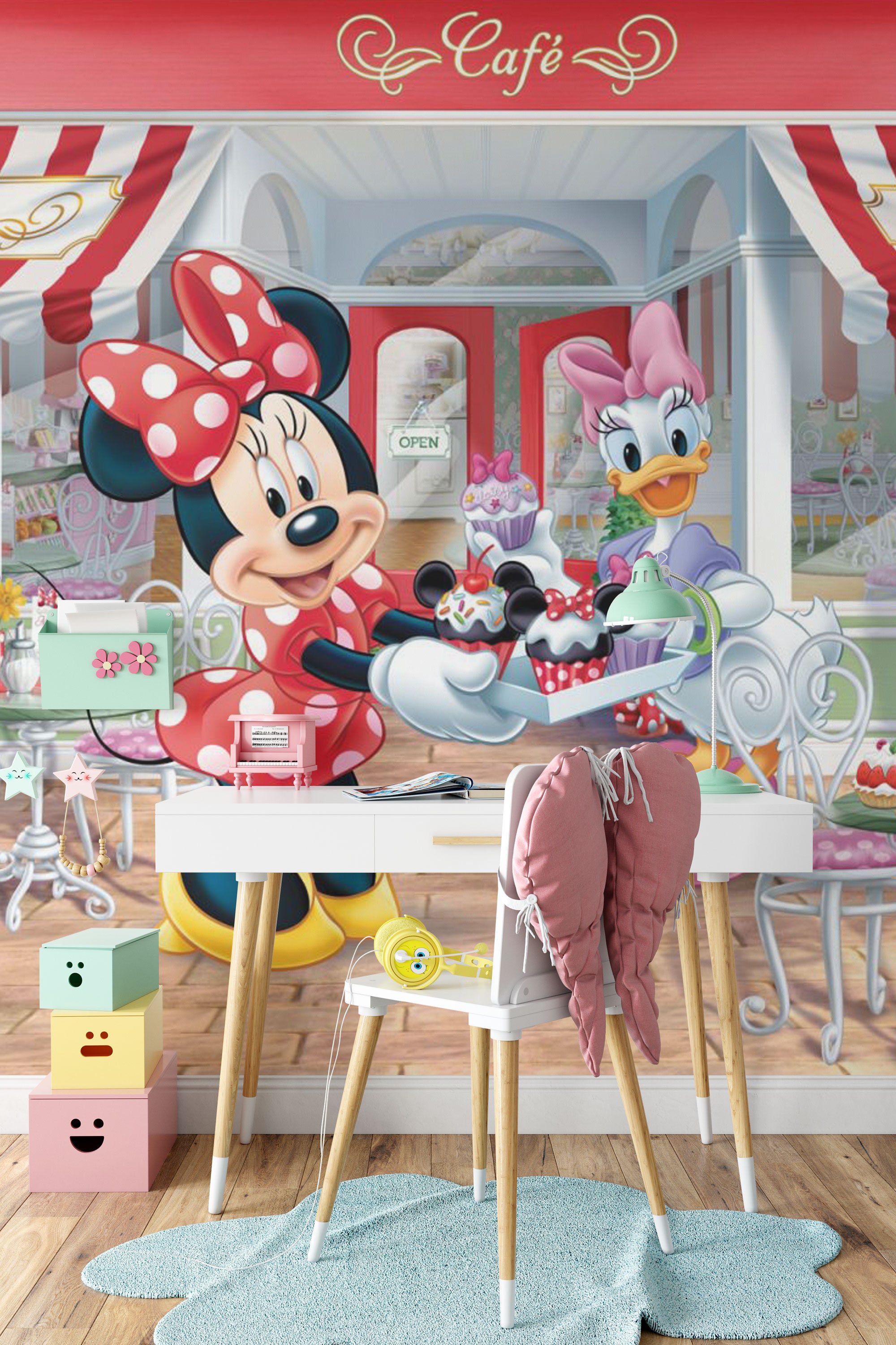 Minnie Mouse in the Sweet Shop Wall Mural Minnie Mouse and Friends