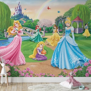 Carta da parati murale principessa / Carta da parati principessa / Decorazione per la cameretta dei bambini / Carta da parati per bambini Rif 030