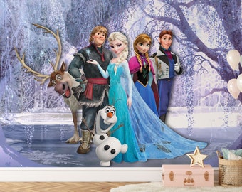 Frozen Wall Mural | Frozen Wallpaper | Frozen Wall Decor | Nursery Decor | Children Wallpaper Ref 015