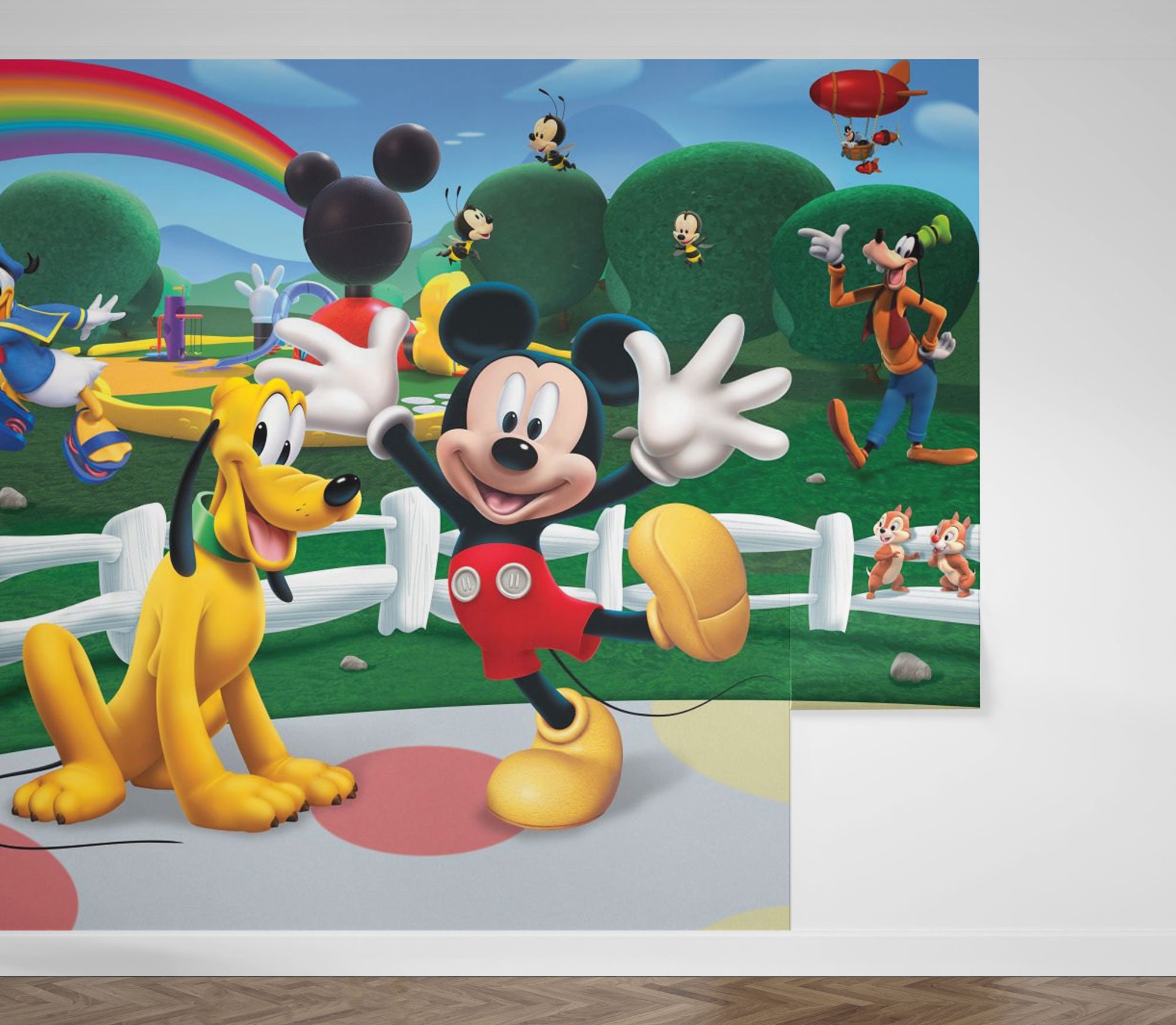 Mickey Mouse Under the Rainbow Wall Mural | Mickey Mouse and