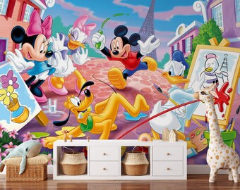 パリのミッキーマウスと仲間たち 壁画 | ミッキーマウスの壁紙