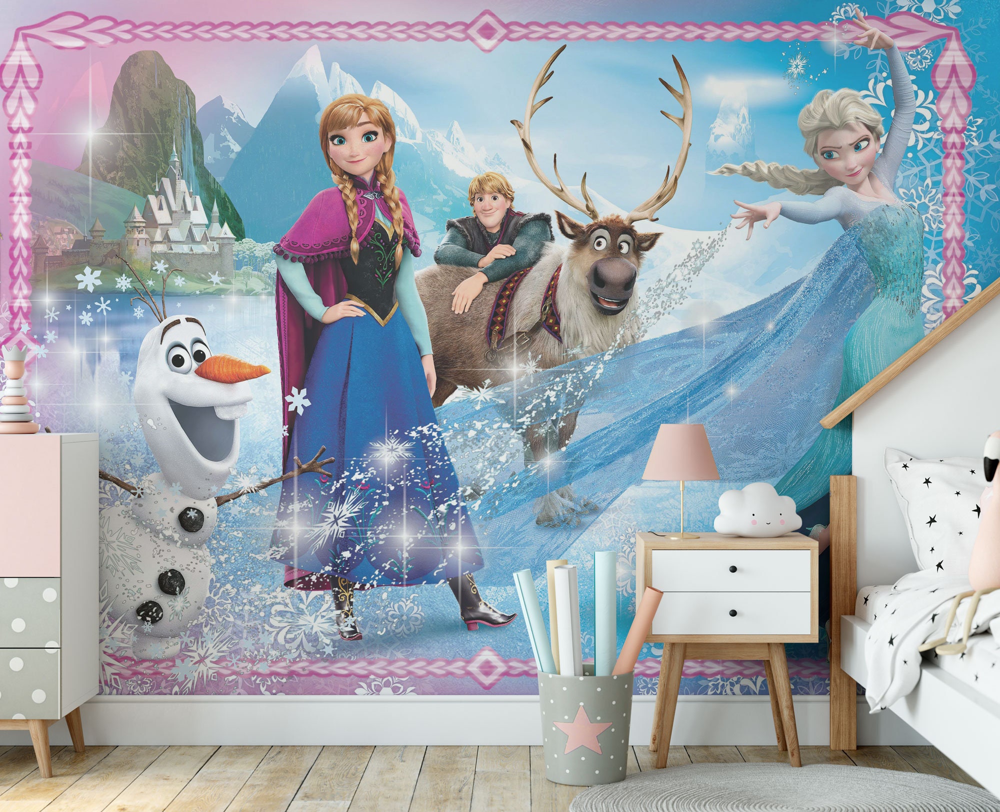 アナと雪の女王 ウォールミューラル | カスタム取り外し可能ベビー