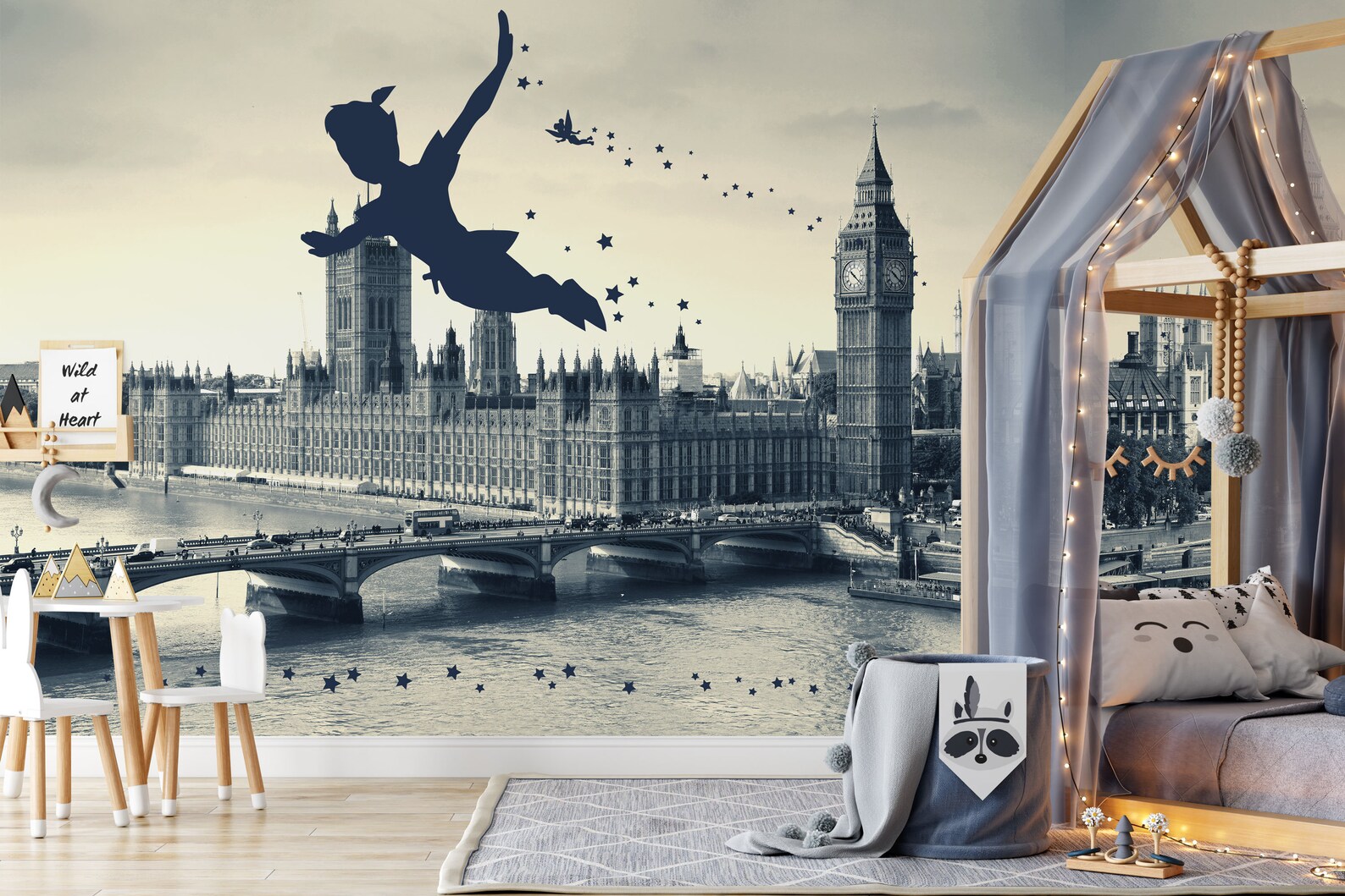 Peter Pan Wall Mural Peter Pan Wallpaper Nursery Decor Children