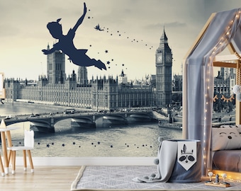 Peter Pan Wallpaper Etsy