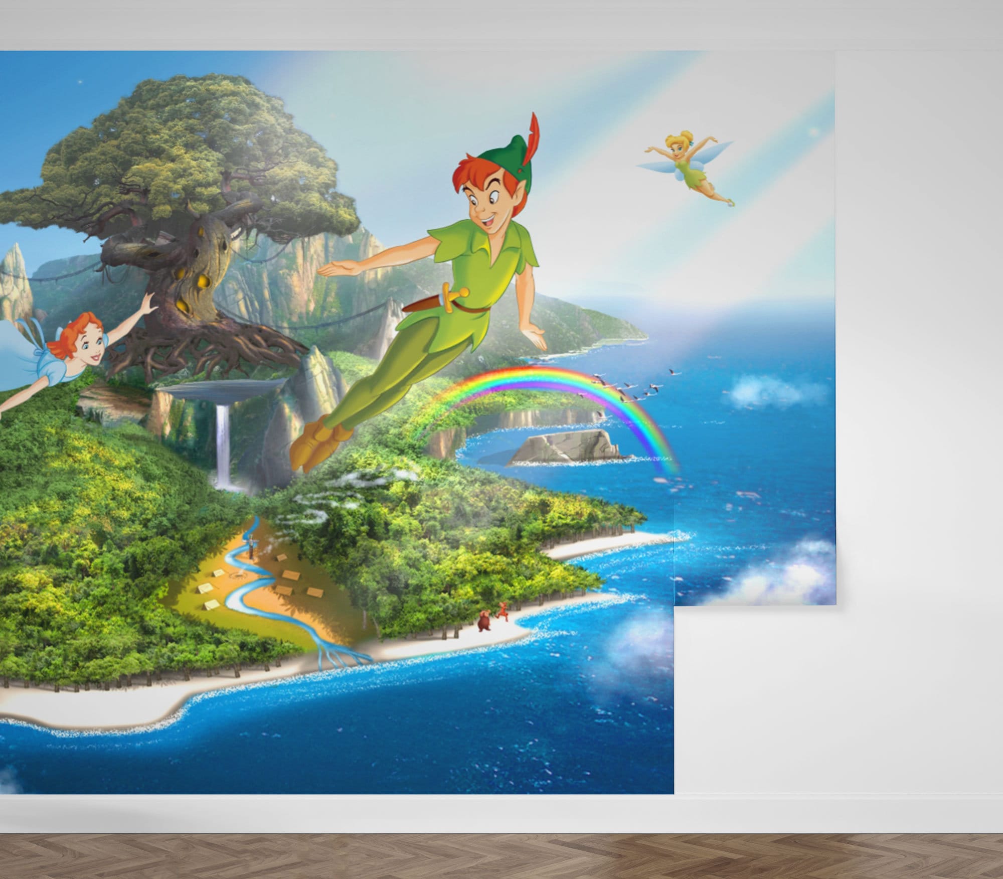 Peter Pan Wall Mural Neverland Wallpaper Nursery Decor Children