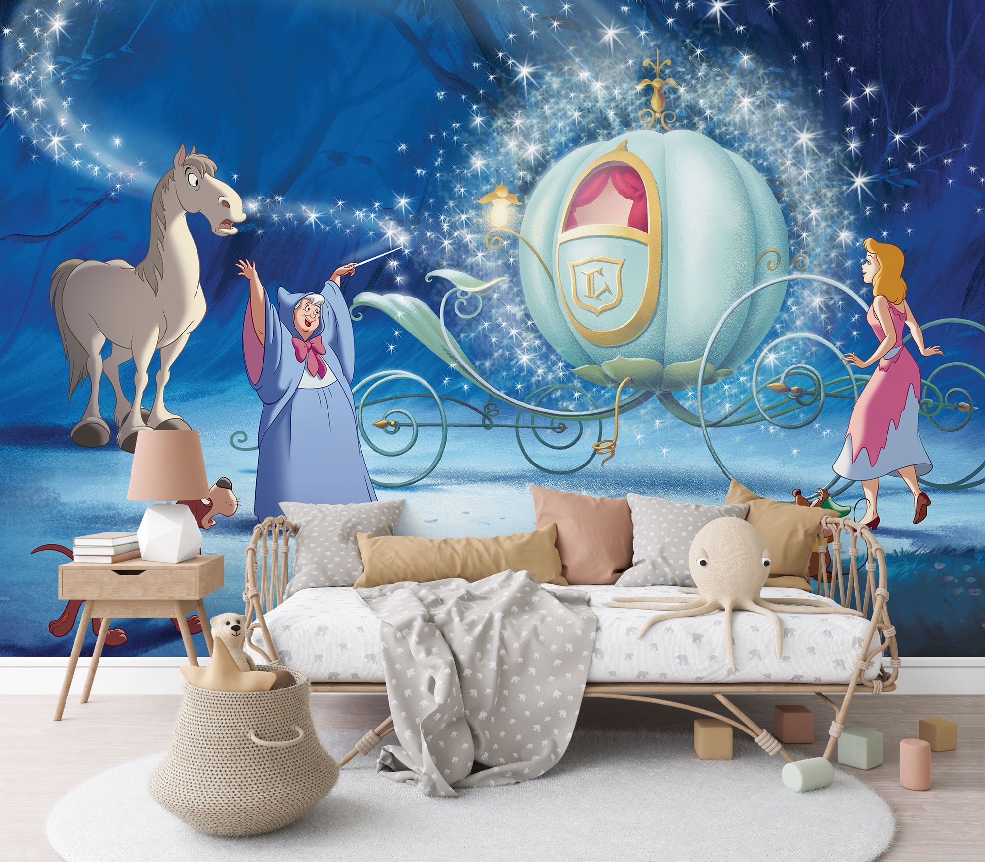 Cinderella Wall Mural Princess Wallpaper Nursery Decor Children Wallpaper  Ref 063 - Etsy