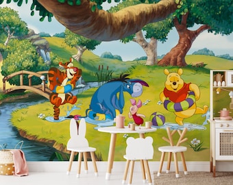 Winnie the Pooh River Wall Mural | Nursery, Children's Removable Wallpaper