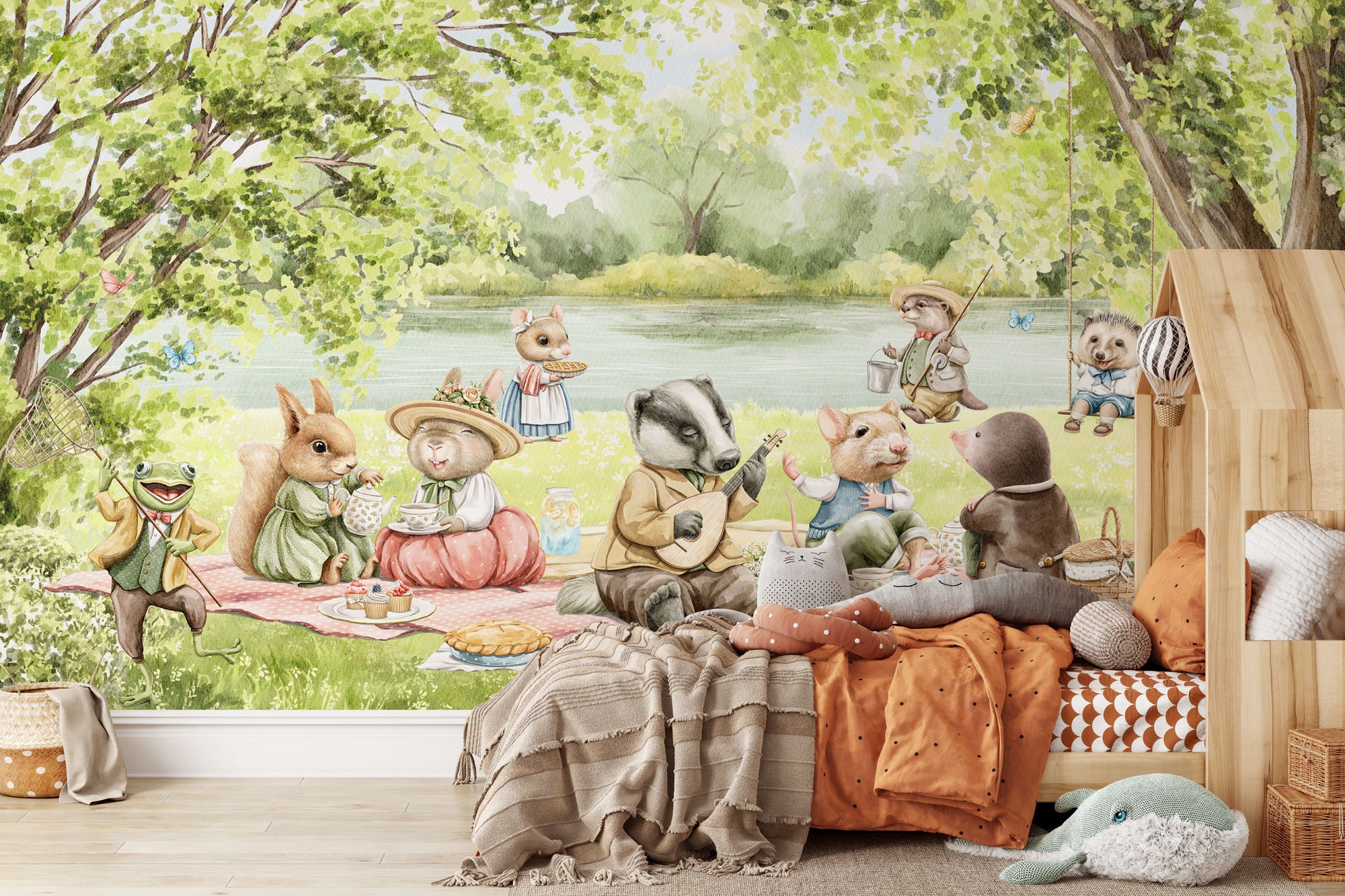 By the River Wall Mural | the Wind in the Willows Wallpaper ...