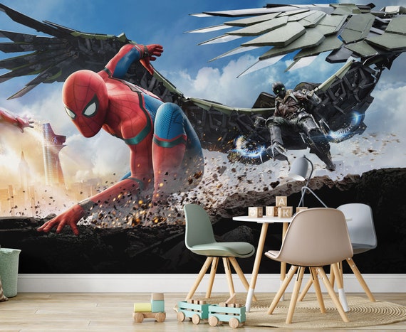 3D Spider man kids room decor Wall sticker boy gift wall decals Nursery  Mural