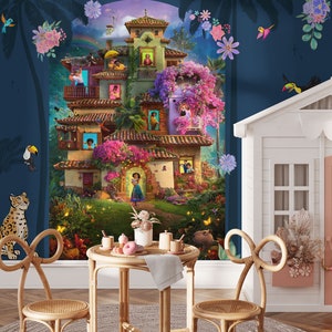 Murale Encanto / Carta da parati Casa Madrigal / Arredamento asilo nido Mirabel e Isabela / Murale magico di Casita / Carta da parati per bambini Rif 111