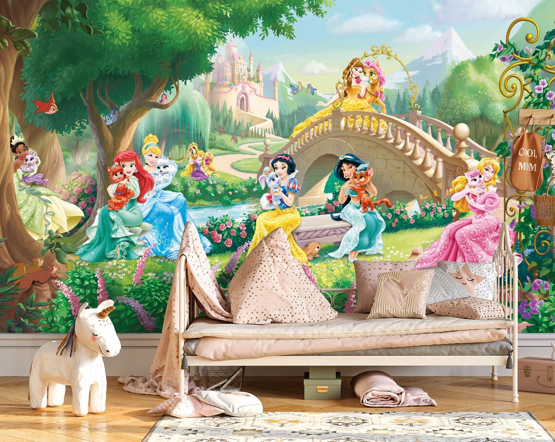 Princess Wall Mural Princess Wallpaper Nursery Decor - Etsy