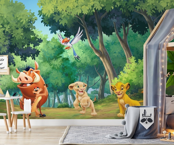 シンバの壁画 | ライオンキングの壁紙 | 子供部屋の装飾 | 子供の壁紙