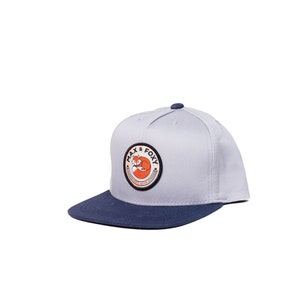 kids snapback hat with navy blue brim