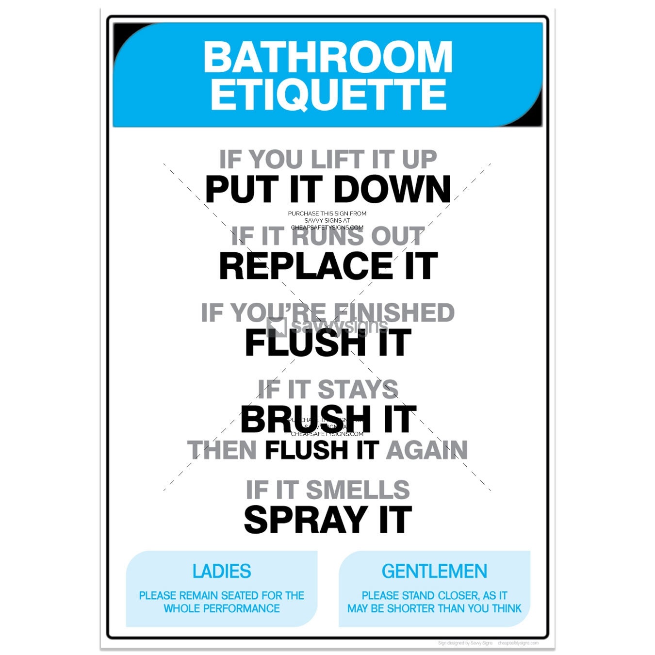 Free Printable Bathroom Etiquette Signs