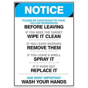 Bathroom Etiquette Poster for your workplace (digital product)