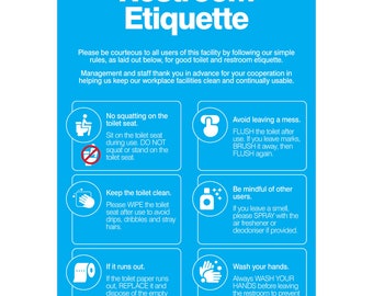 Restroom Etiquette Poster for your workplace (digital product)