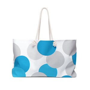 Beach Bag, Large - Bespoke Bespoke Blue Circle Design