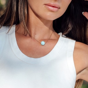 Larimar Necklace Seed Gold