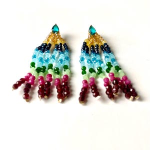 Chandelier earrings in blue
