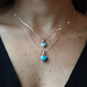 Larimar Heart Silver Necklace big