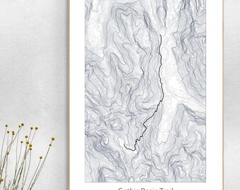 Poster de carte topographique Gothic Basin Trail, forêt nationale du mont Baker Snoqualmie