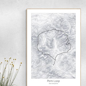 Pemi Loop Spuren Poster, Topographische Karte, Pemigewasset Wilderness Drop Wandern