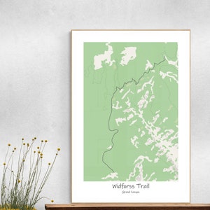 Grang Canyon Trail Topographic Map Poster, Widforsstrai Trail Trail Hiking, Grang Canyon Map Art, Printable Poster  Map, Gift for hikers