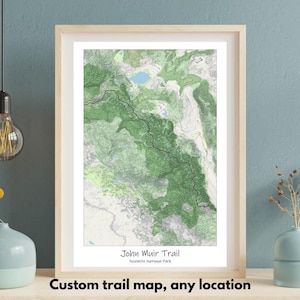 Mapa de trilha personalizado, pôster topográfico de qualquer local, presente exclusivo para caminhantes