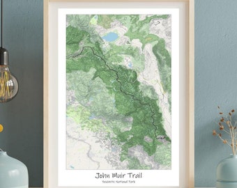 Custom trail map, any location topographic poster, unique gift for hikers
