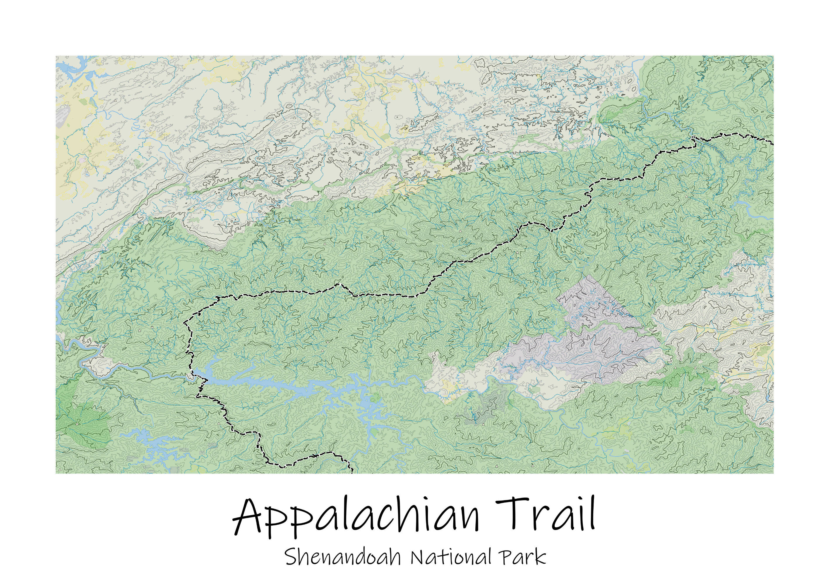 Appalachian Trail Topographic Map Poster Shenandoah Trail Hiking Il Fullxfull.3536513176 N2ik 