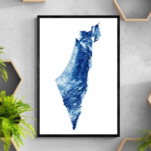 Israel Topografische Karte Poster, jüdische Karte Kunst Poster, Jerusalem jüdisch, Landkarte Kunst, Wand Büro Dekor, gedrucktes Poster, einzigartiges Geschenk