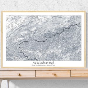 Appalachian Trail Topographic Map Poster, Great Smoky Mountains National Park