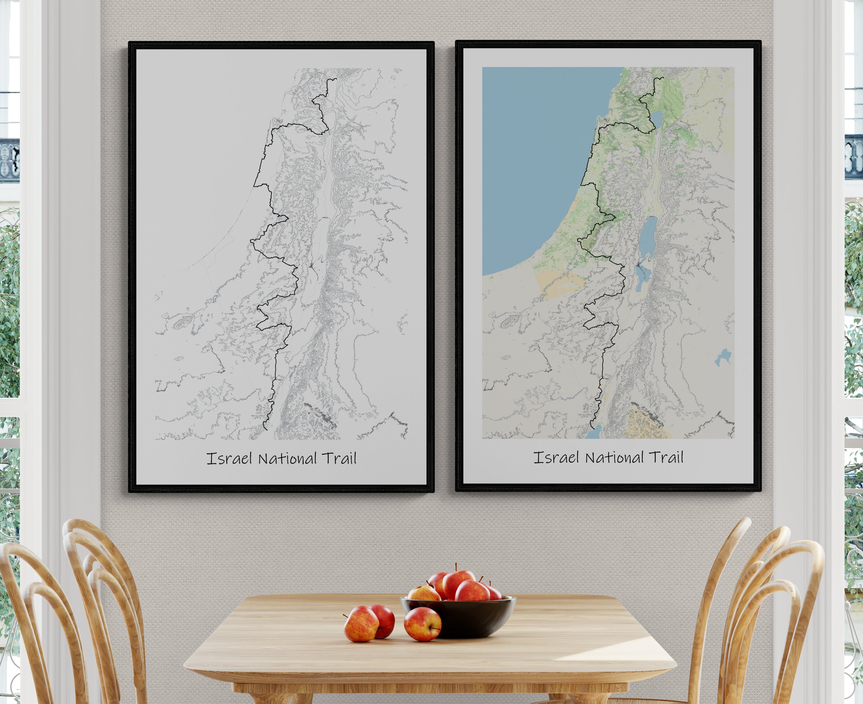 Israel National Trail Topographic Map Poster, Israeli Hike, Printable Poster Topographic Map ...