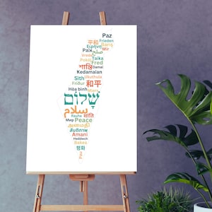 Israel Frieden Karte Leinwand, Jüdische Friedenskarte Kunst Leinwand, Jerusalem Jüdisch, Land Karte Kunst, Raum Wand Büro Dekor, Gedruckt Poster, Einzigartiges Geschenk