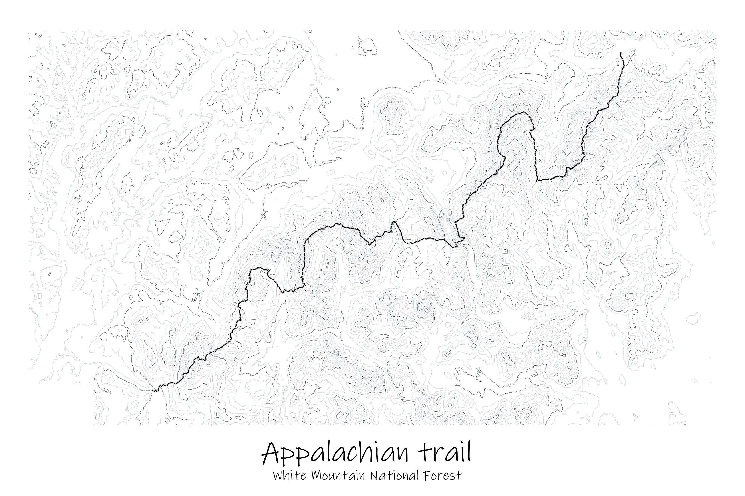 Appalachian Trail Topographic Map Poster White Mountain Etsy Il Fullxfull.5329363852 999t 