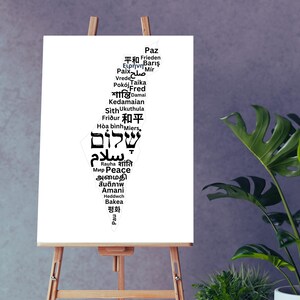 Israel Frieden Karte Leinwand, Jüdische Friedenskarte Kunst Leinwand, Jerusalem Jüdisch, Land Karte Kunst, Raum Wand Büro Dekor, Gedruckt Poster, Einzigartiges Geschenk