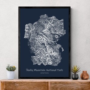 Rocky Mountain National Park Topographische Karte Poster, USA Colorado Wanderung.