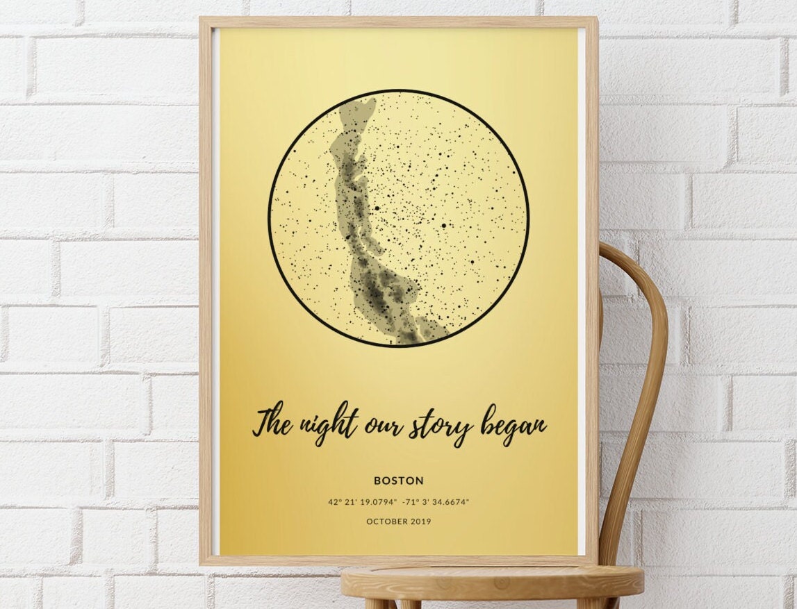 Digital Custom Star Map Print Custom Star Map by Date Night Etsy